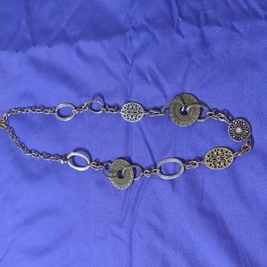 Long mixed metal necklace